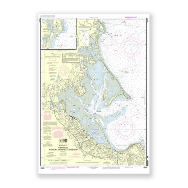 Plymouth, Kingston and Duxbury Harbors, Massachustts Nautical Chart Reproduction