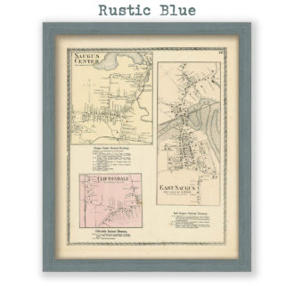 Saugus Village, Massachusetts Antique Map Reproduction