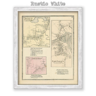 Saugus Village, Massachusetts Antique Map Reproduction