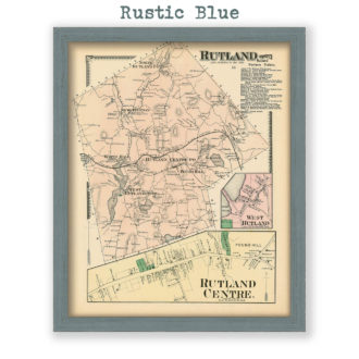 Rutland, Massachusetts Antique Map Reproduction