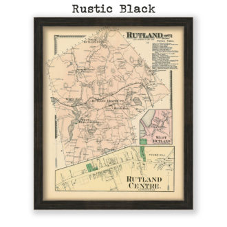 Rutland, Massachusetts Antique Map Reproduction