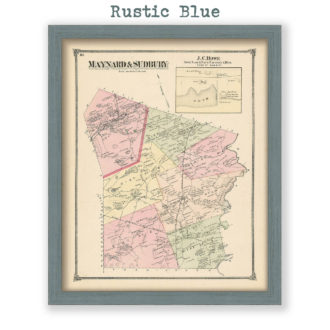 Maynard & Sudbury, Massachusetts Antique Map Reproduction