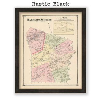 Maynard & Sudbury, Massachusetts Antique Map Reproduction