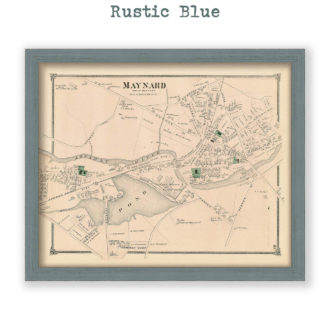 Maynard Village, Massachusetts Antique Map Reproduction