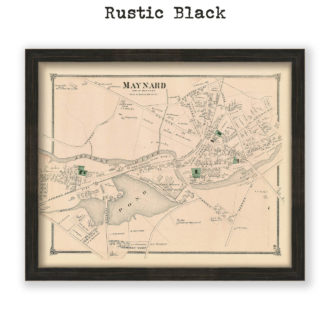 Maynard Village, Massachusetts Antique Map Reproduction