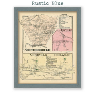 Southborough, Massachusetts Antique Map Reproduction