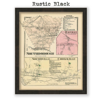 Southborough, Massachusetts Antique Map Reproduction