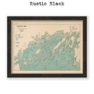 Casco Bay, Maine Antique Nautical Chart Reproduction