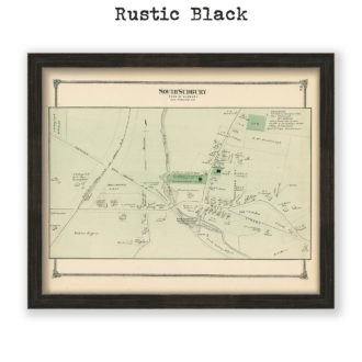 South Sudbury Village, Massachusetts Antique Map Reproduction