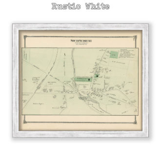 South Sudbury Village, Massachusetts Antique Map Reproduction