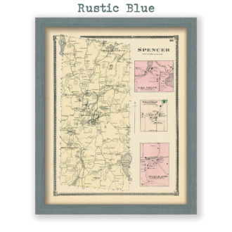 Spencer, Massachusetts Antique Map Reproduction