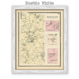 Spencer, Massachusetts Antique Map Reproduction