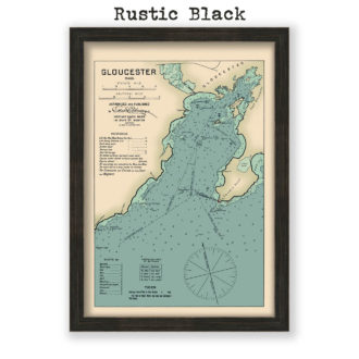 Gloucester Harbor, Massachusetts Antique Nautical Chart Reproductional