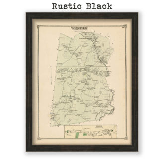 Weston, Massachusetts Antique Map Reproduction