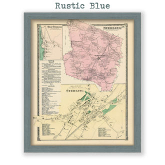 Sterling, Massachusetts Antique Map Reproduction