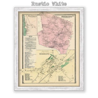 Sterling, Massachusetts Antique Map Reproduction