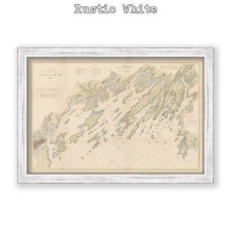 Casco Bay, Maine Antique Nautical Chart Reproductional