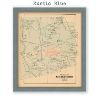 West Bridgewater, Massachusetts Antique Map Reproduction