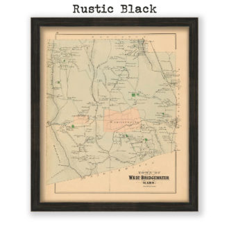 West Bridgewater, Massachusetts Antique Map Reproduction