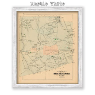 West Bridgewater, Massachusetts Antique Map Reproduction