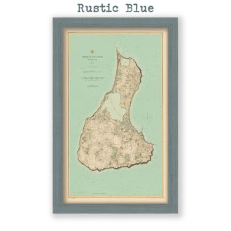 Block Island, Rhode Island Antique Map Reproduction