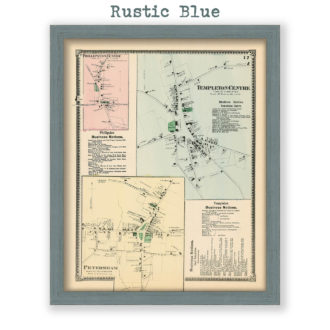 Templeton Center, Phillipston Center & Petersham Village, Massachusetts Antique Map Reproduction