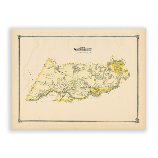 Watertown, Massachusetts Antique Map Reproduction