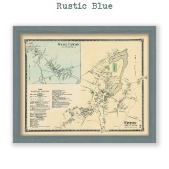 Upton Village and West Upton, Massachusetts Antique Map Reproduction