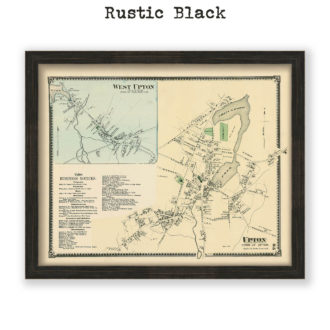 Upton Village and West Upton, Massachusetts Antique Map Reproduction