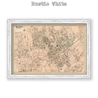 Malden Village, Massachusetts Antique Map Reproduction