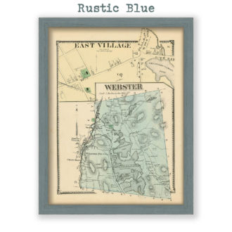 Webster, Massachusetts Antique Map Reproduction