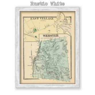 Webster, Massachusetts Antique Map Reproduction