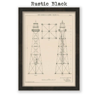 Sanibel Island Lighthouse, Florida  Antique Architectural Plan Reproduction