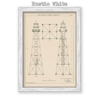 Sanibel Island Lighthouse, Florida  Antique Architectural Plan Reproduction