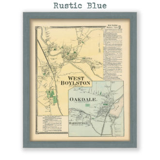 West Boylston & Oakdale, Massachusetts Antique Map Reproduction