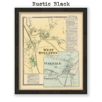 West Boylston & Oakdale, Massachusetts Antique Map Reproduction