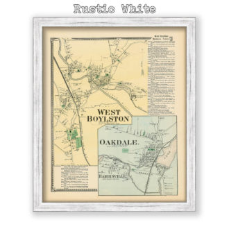 West Boylston & Oakdale, Massachusetts Antique Map Reproduction