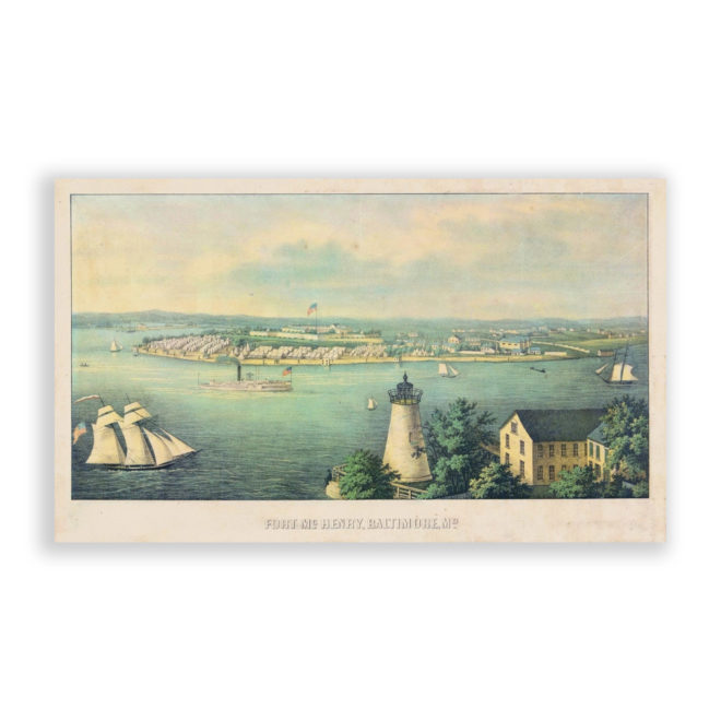 Lazaretto Point Lighthouse, Maryland Antique Print Reproduction