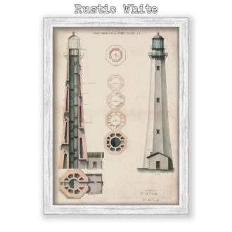 Tybee Island Lighthouse, Georgia Antique Architectural Plan Reproduction