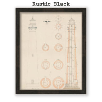 Cape May Lighthouse, New Jersey Antique Architectural Plan Reproduction