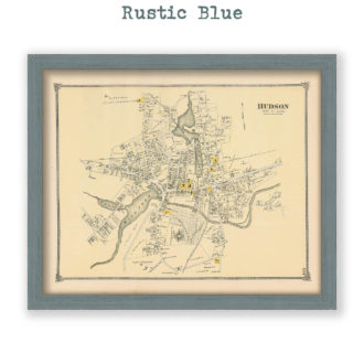 Hudson Village, Massachusetts Antique Map Reproduction