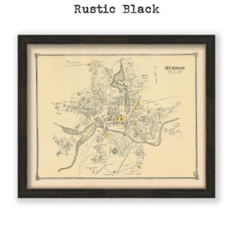 Hudson Village, Massachusetts Antique Map Reproduction