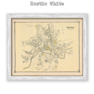 Hudson Village, Massachusetts Antique Map Reproduction