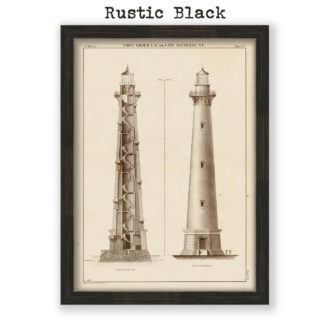 Cape Hatteras Lighthouse, North Carolina Antique Architectural Plan Reproduction