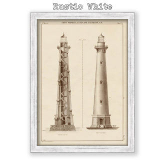 Cape Hatteras Lighthouse, North Carolina Antique Architectural Plan Reproduction