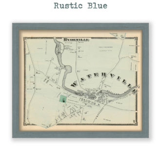 Hydeville & Waterville, Massachusetts Antique Map Reproduction