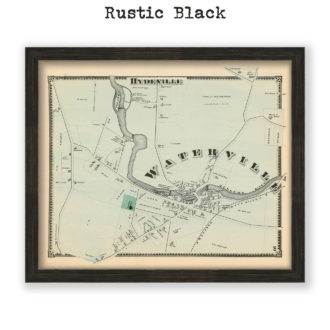 Hydeville & Waterville, Massachusetts Antique Map Reproduction