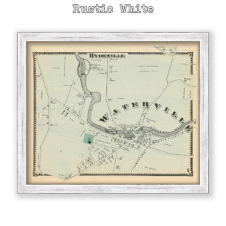 Hydeville & Waterville, Massachusetts Antique Map Reproduction