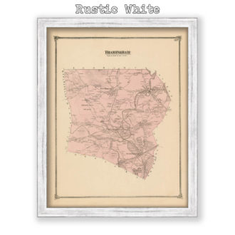 Framingham, Massachusetts Antique Map Reproduction