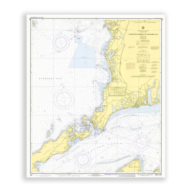 Woods Hole, Cape Cod, Massachusetts Nautical Chart Reproduction